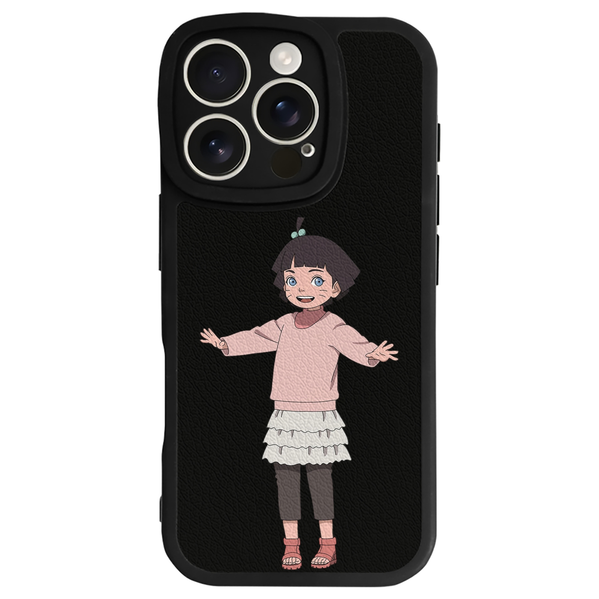（画像用） NARUTO -ナルト- うずまき ヒマワリ Uzumaki Himawari 【iPhone 16シリーズ対応】シリコンスマホケース（レザー調） 材質：シリコン